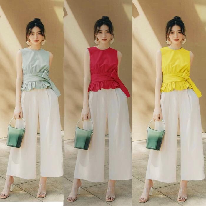 Tổng hợp Áo Peplum Phối Quần Ống Rộng giá rẻ, bán chạy tháng 8/2022 - BeeCost