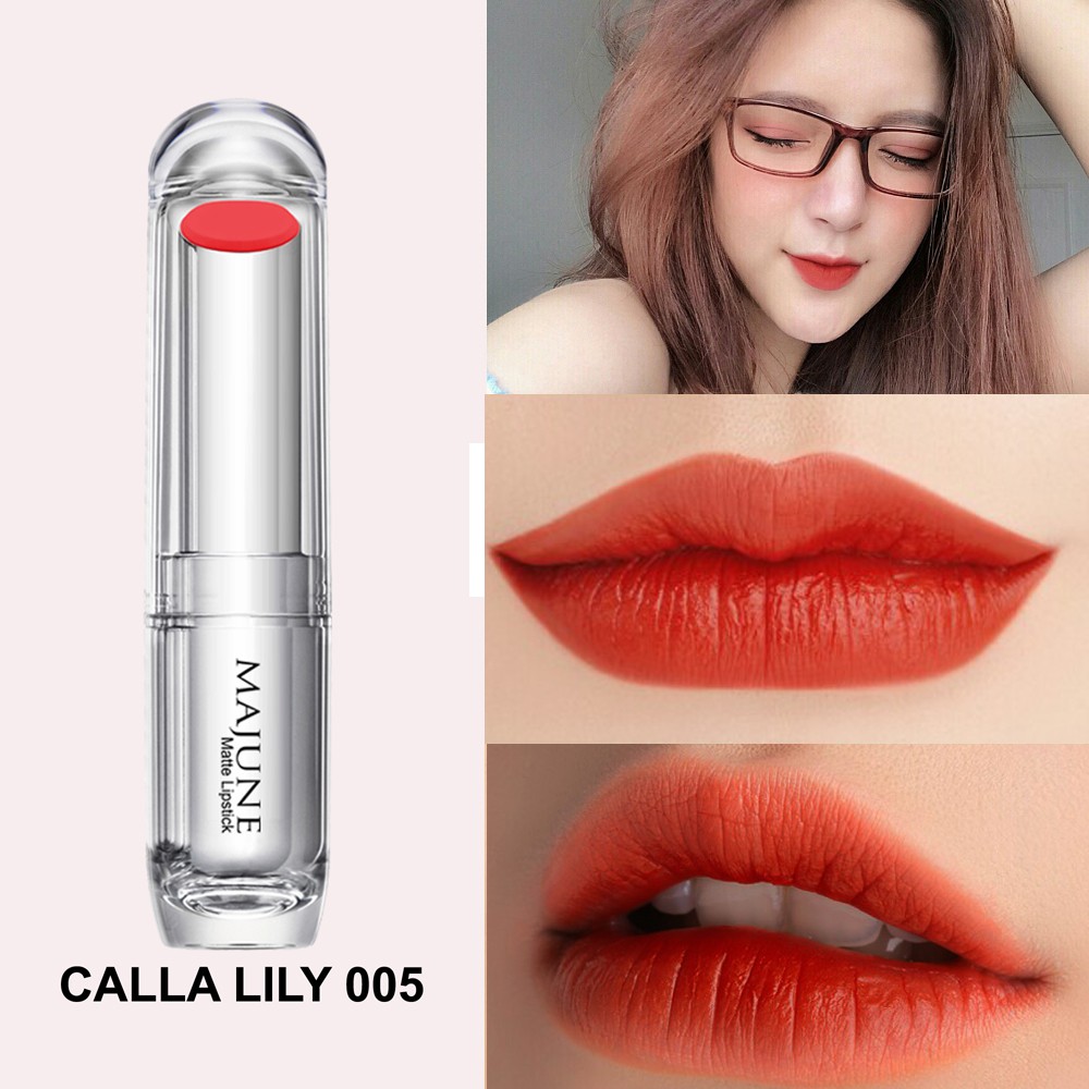 Son Lì Mịn Môi MAJUNE Mã 005 CALLA LILY | review son Majune