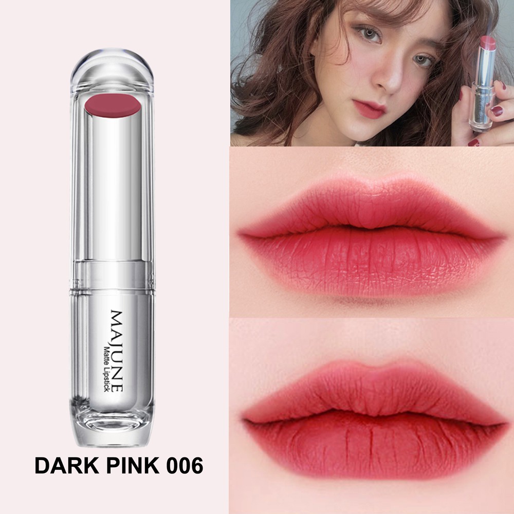 Chính Hãng ) Son Lì Mịn Môi Thiên Nhiên MAJUNE #006 DARK PINK | review son Majune