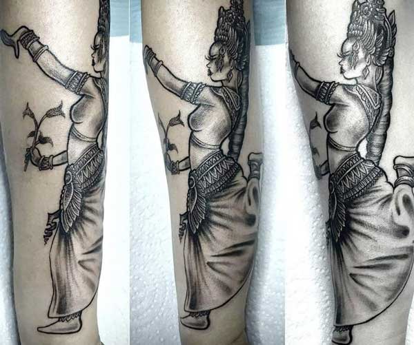 hình tattoo khmer apsara