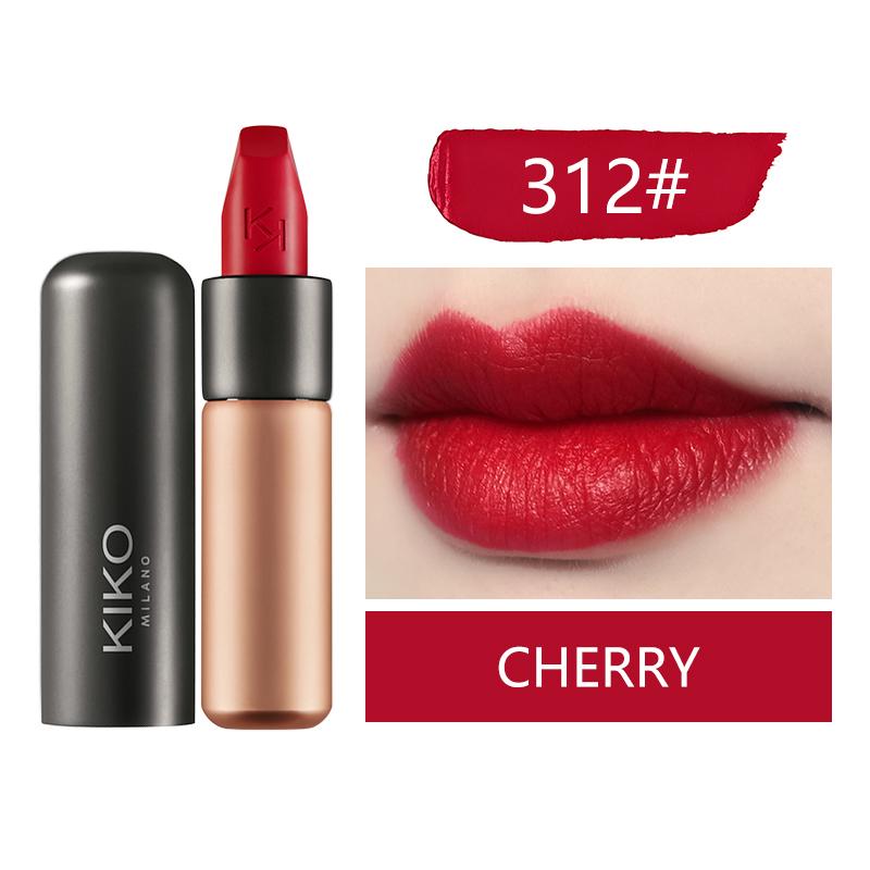 Son Kiko Velvet Passion Matte 312 Cherry - son màu đỏ cherry hợp với da nào